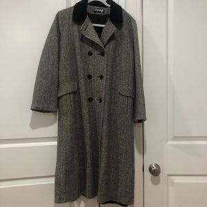Arlette gray trench coat pea coat double-breasted